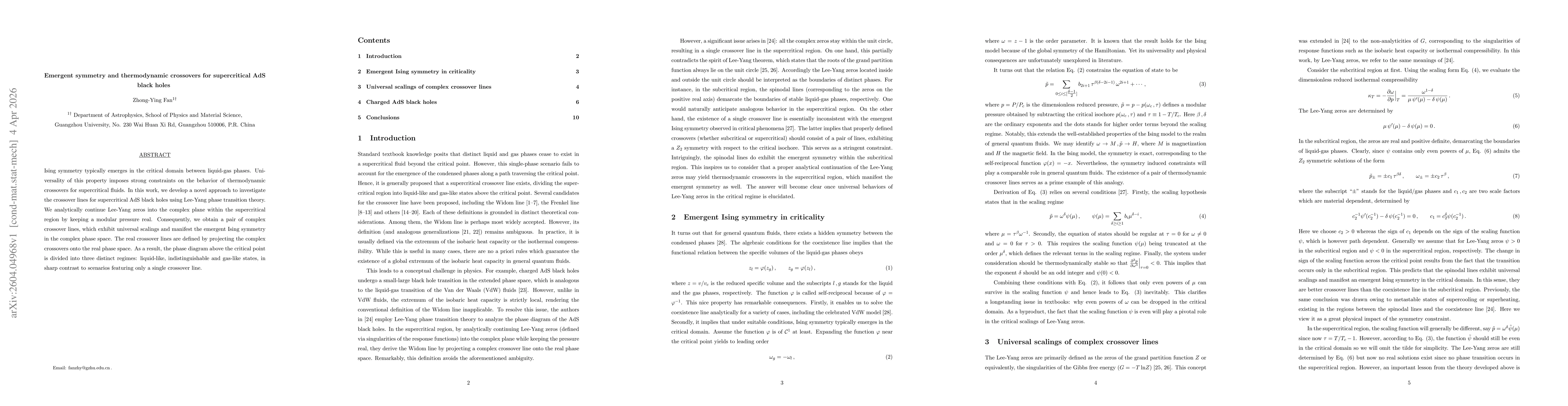 Thumbnail for Emergent symmetry and thermodynamic crossovers for supercritical AdS black holes