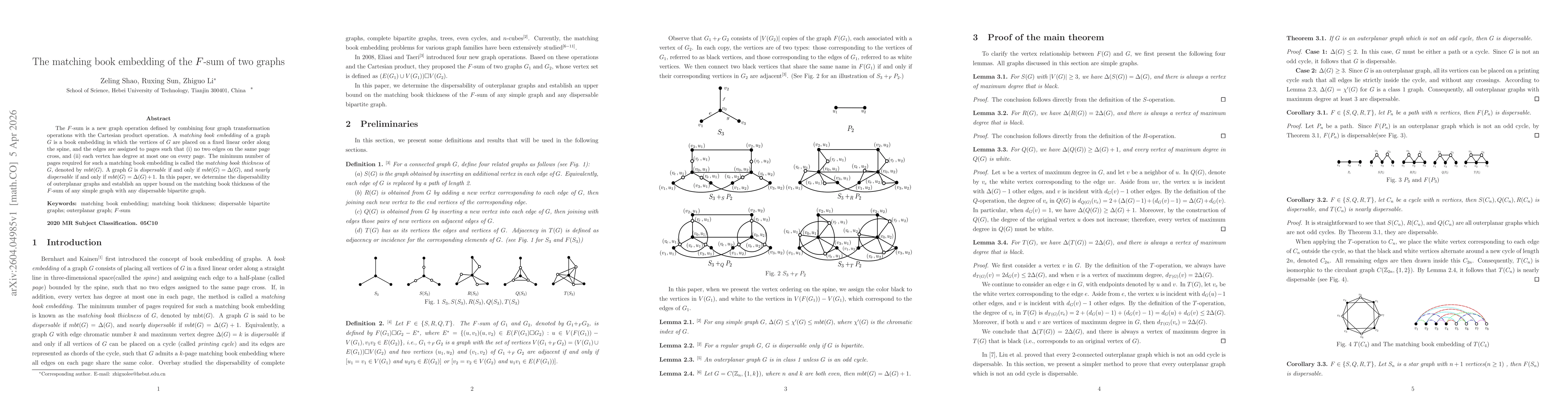 Thumbnail for The matching book embedding of the $F$-sum of two graphs