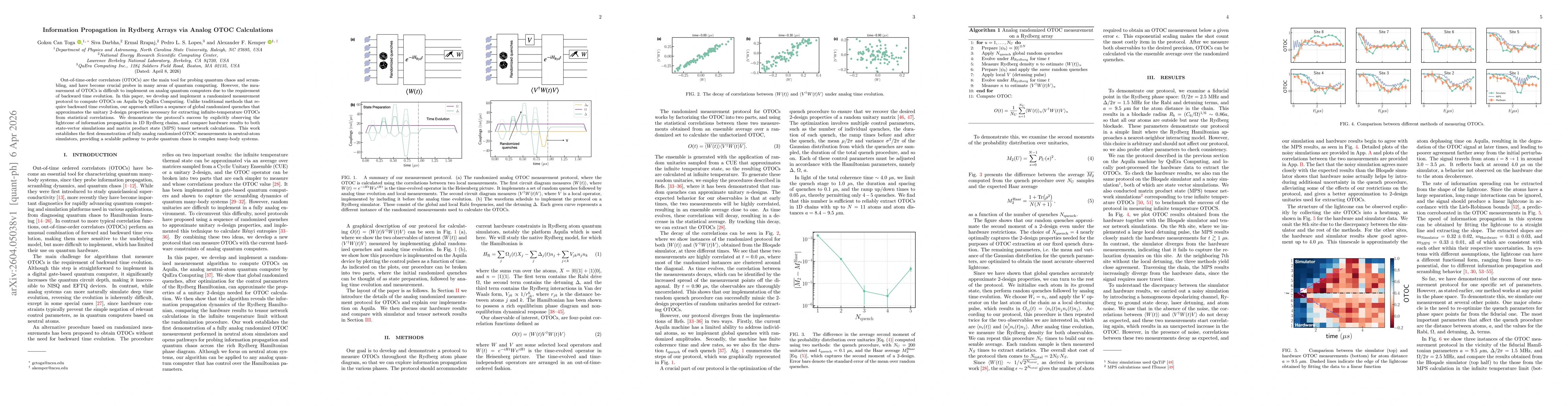 Thumbnail for Information Propagation in Rydberg Arrays via Analog OTOC Calculations