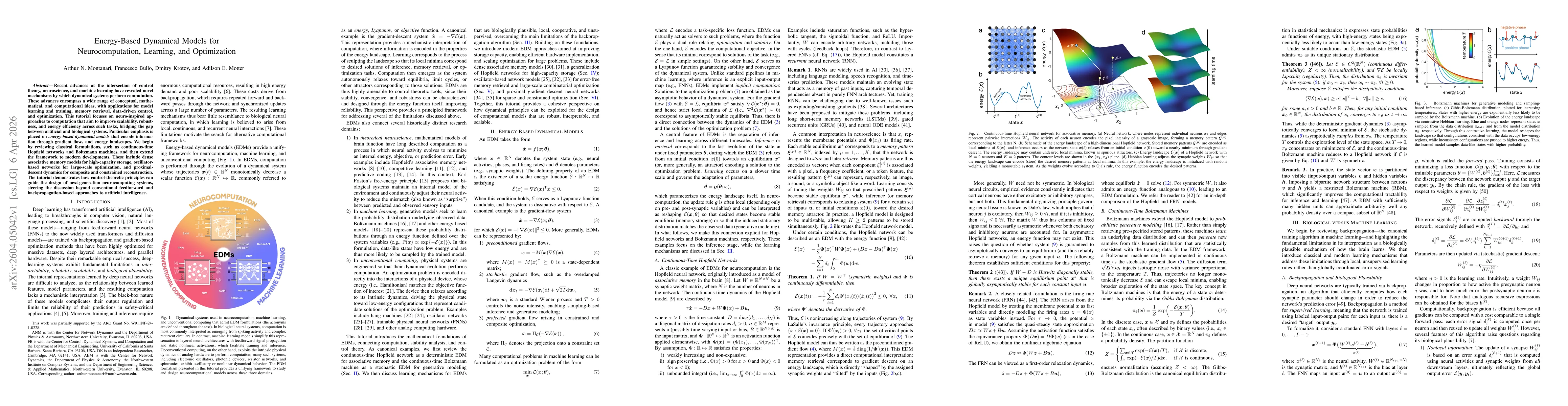 Thumbnail for Energy-Based Dynamical Models for Neurocomputation, Learning, and Optimization