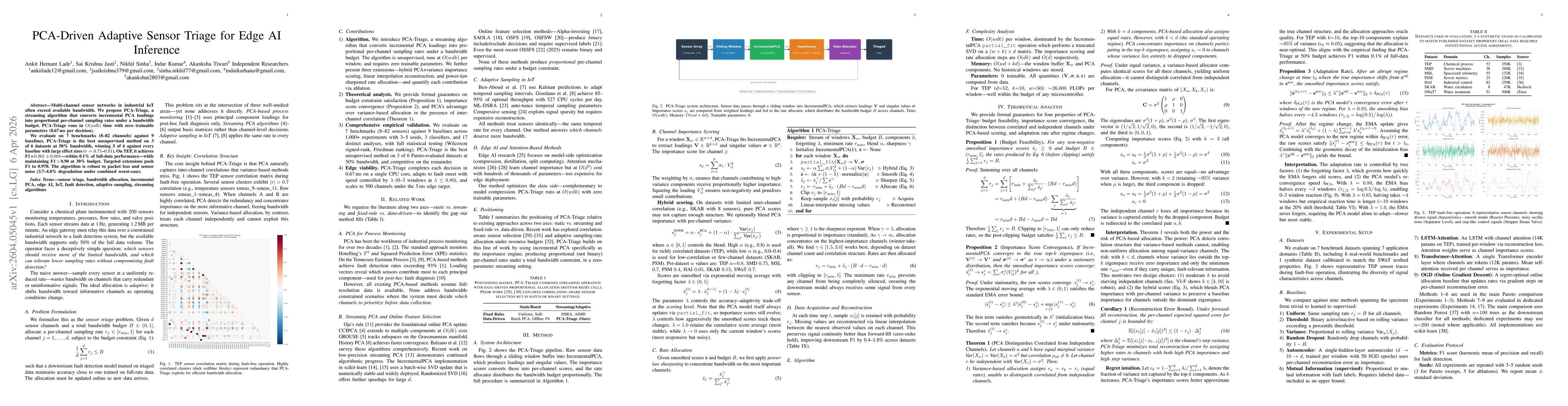 Thumbnail for PCA-Driven Adaptive Sensor Triage for Edge AI Inference