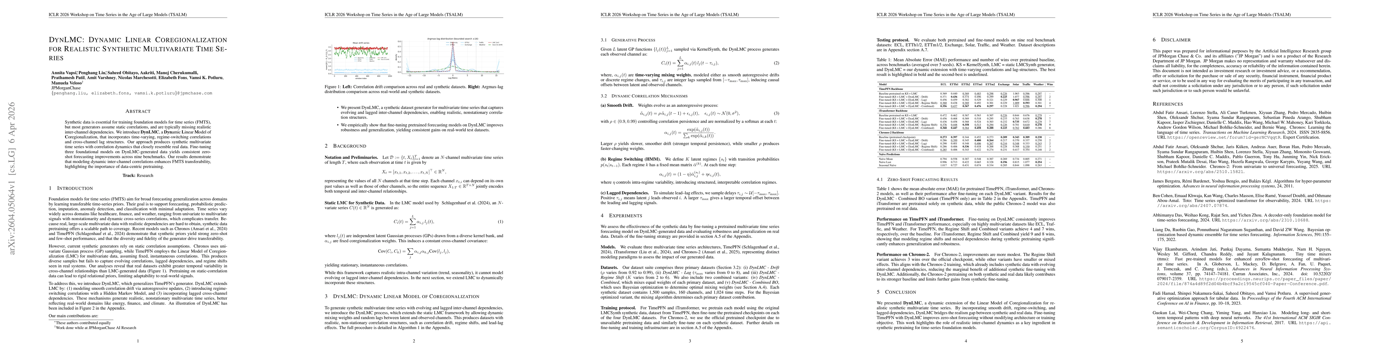 Thumbnail for Dynamic Linear Coregionalization for Realistic Synthetic Multivariate Time Series