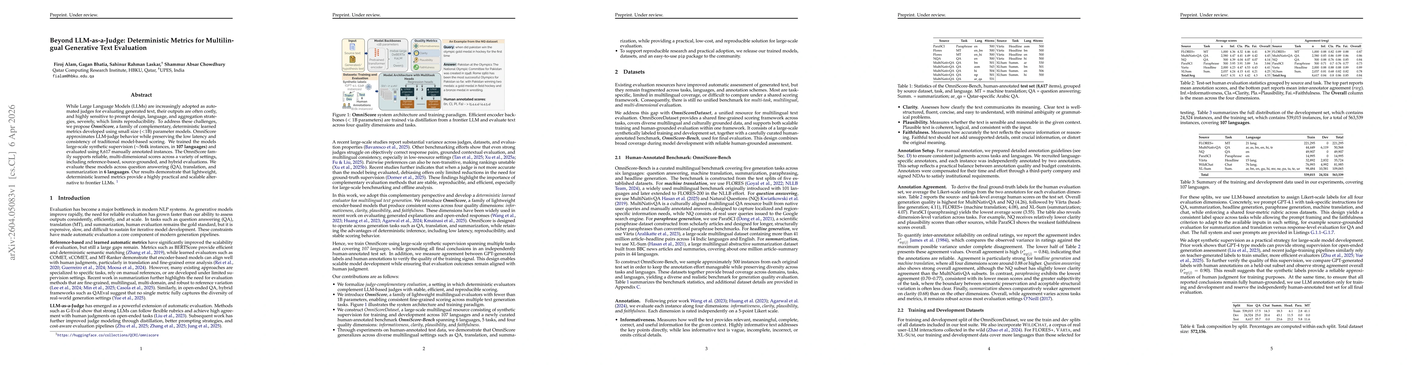 Thumbnail for Beyond LLM-as-a-Judge: Deterministic Metrics for Multilingual Generative Text Evaluation