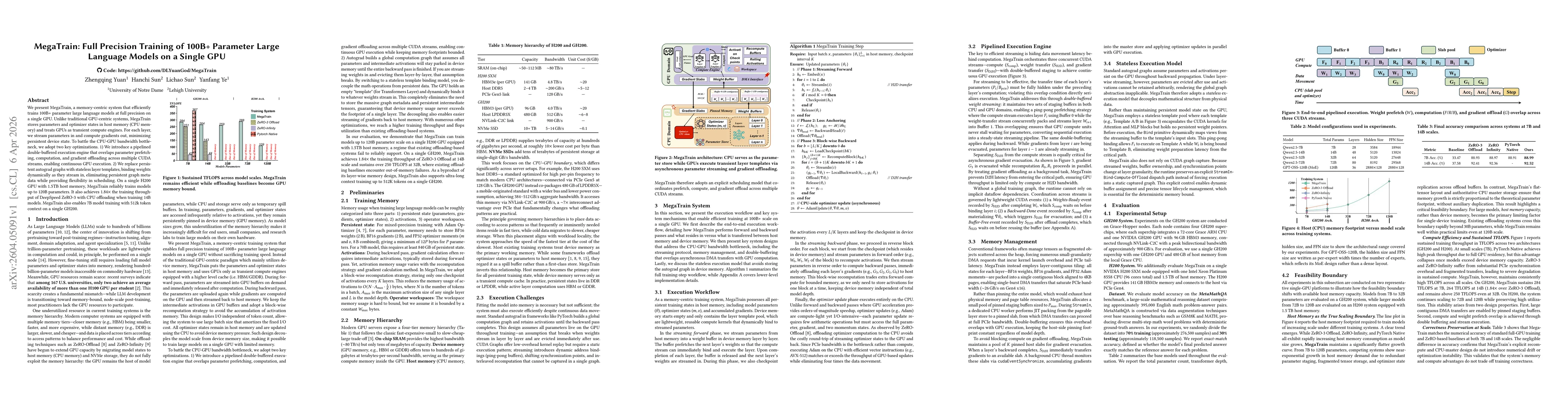 Thumbnail for MegaTrain: Full Precision Training of 100B+ Parameter Large Language Models on a Single GPU