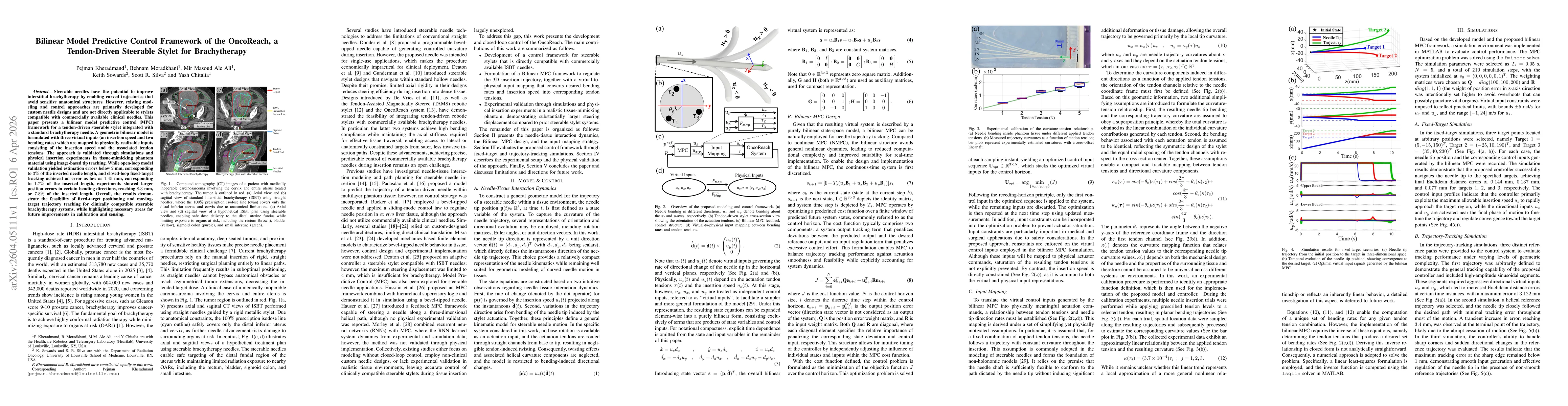 Thumbnail for Bilinear Model Predictive Control Framework of the OncoReach, a Tendon-Driven Steerable Stylet for Brachytherapy