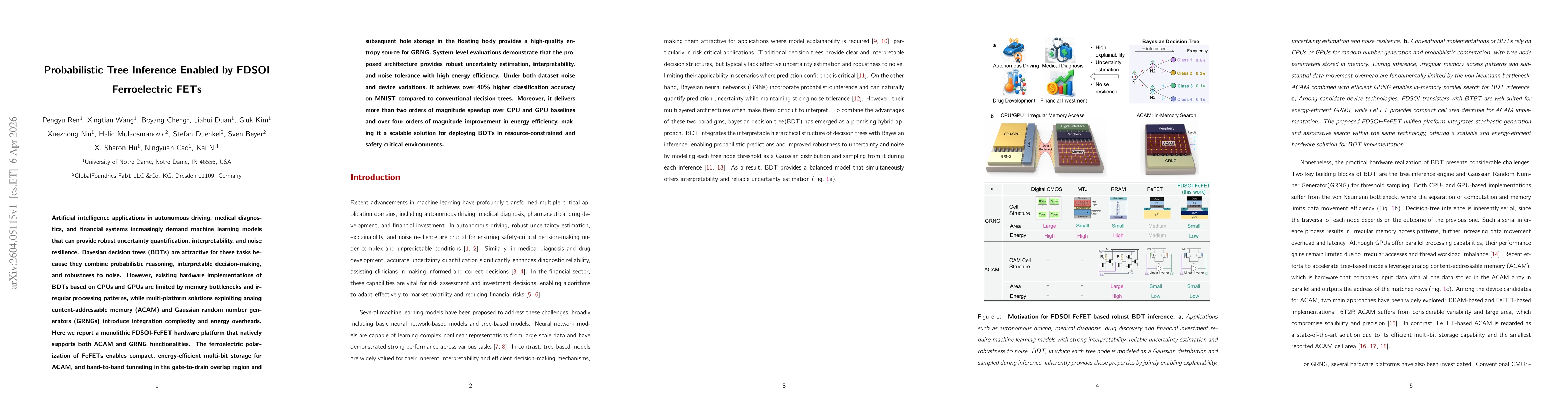 Thumbnail for Probabilistic Tree Inference Enabled by FDSOI Ferroelectric FETs
