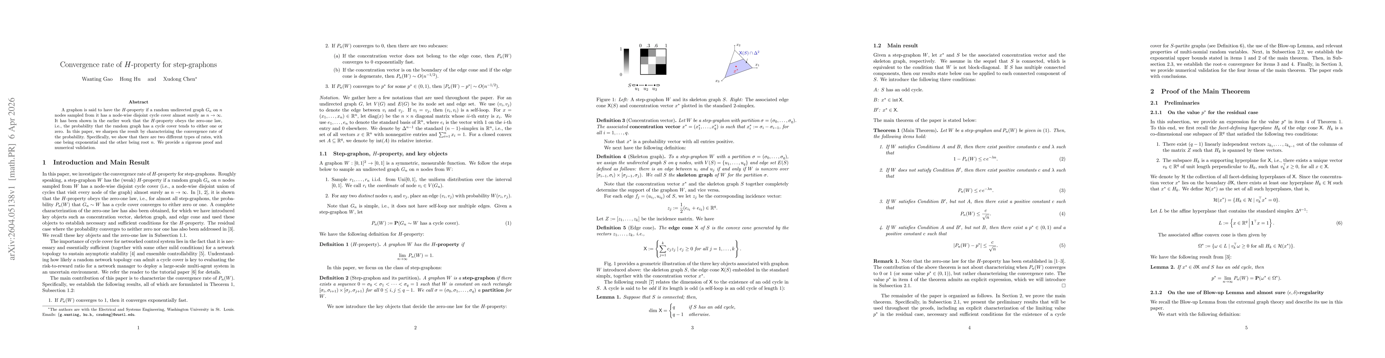 Thumbnail for Convergence rate of $H$-property for step-graphons