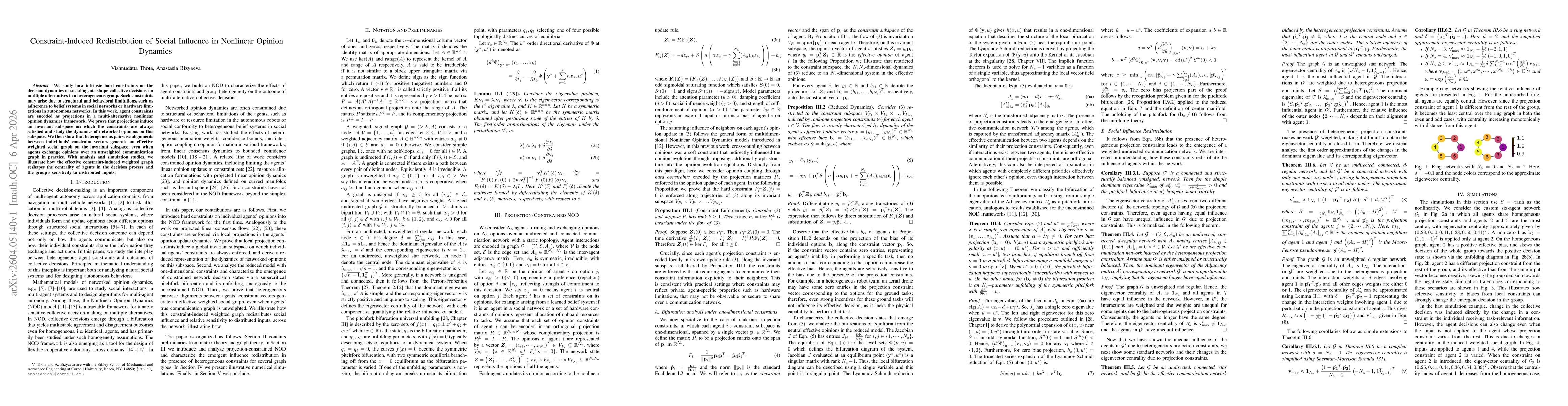 Thumbnail for Constraint-Induced Redistribution of Social Influence in Nonlinear Opinion Dynamics
