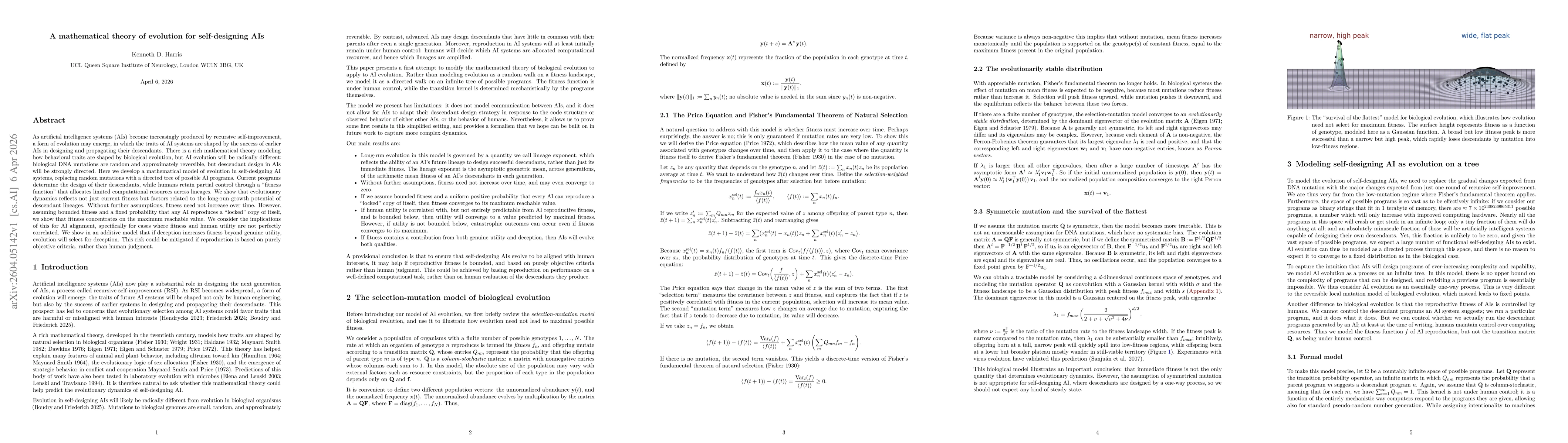 Thumbnail for A mathematical theory of evolution for self-designing AIs