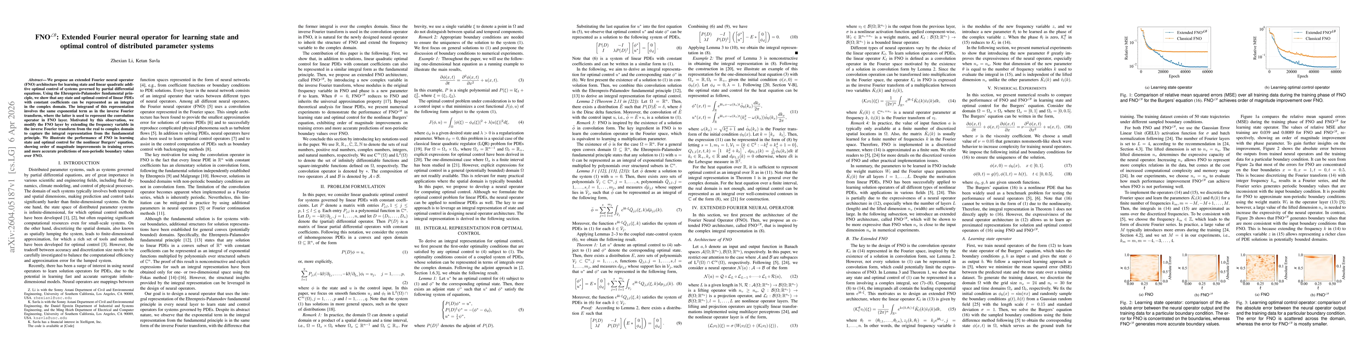 Thumbnail for FNO$^{\angle θ}$: Extended Fourier neural operator for learning state and optimal control of distributed parameter systems