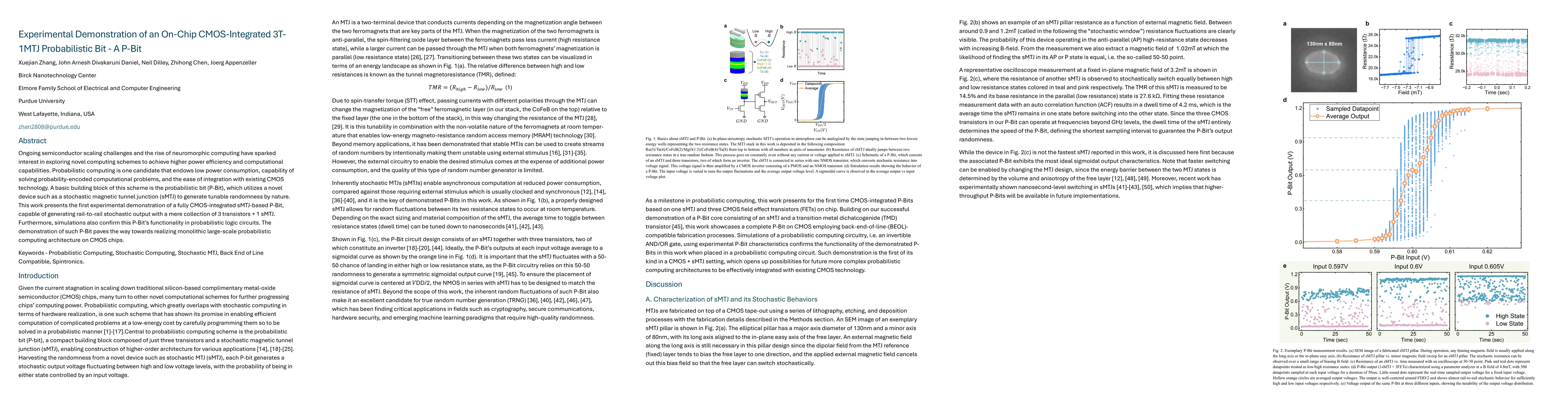Thumbnail for Experimental Demonstration of an On-Chip CMOS-Integrated 3T-1MTJ Probabilistic Bit - A P-Bit