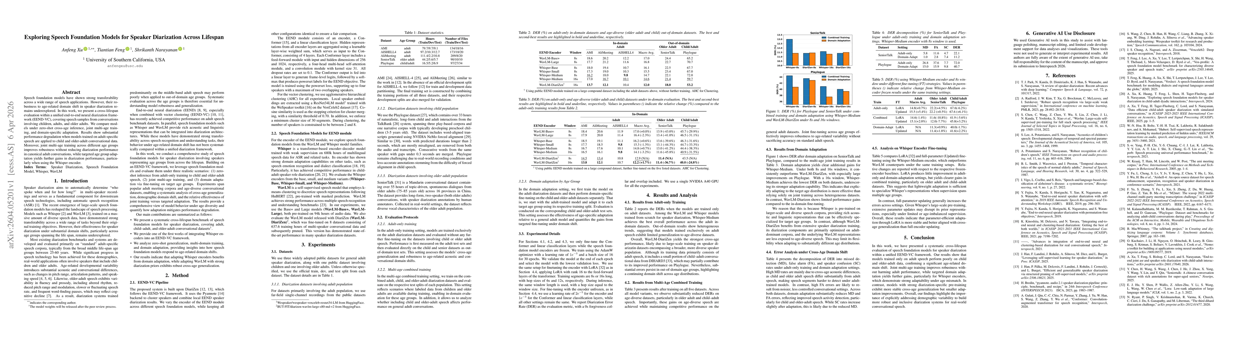 Thumbnail for Exploring Speech Foundation Models for Speaker Diarization Across Lifespan