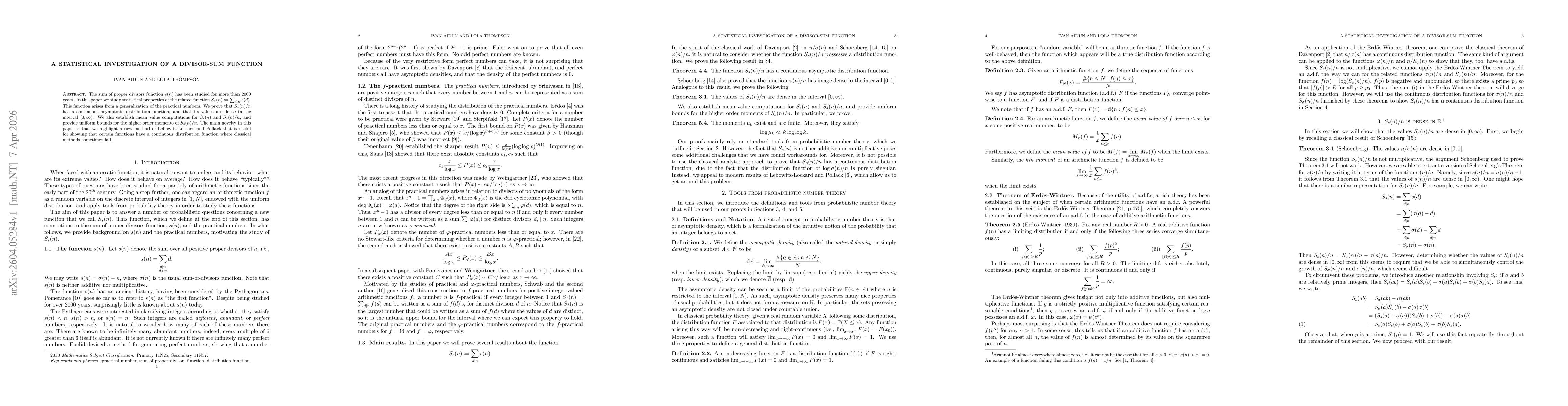 Thumbnail for A statistical investigation of a divisor-sum function
