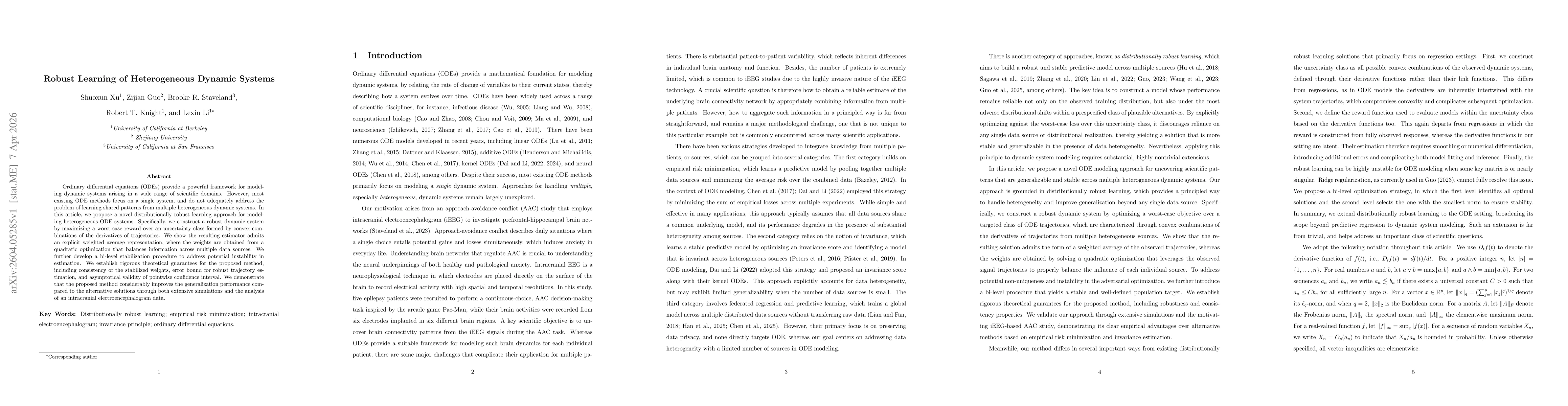 Thumbnail for Robust Learning of Heterogeneous Dynamic Systems
