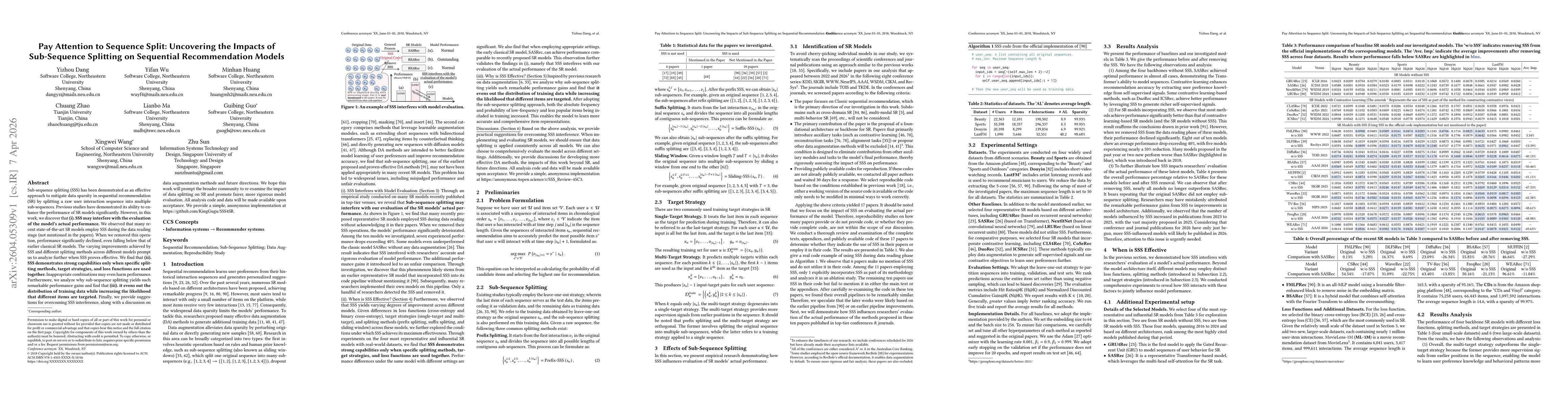 Thumbnail for Pay Attention to Sequence Split: Uncovering the Impacts of Sub-Sequence Splitting on Sequential Recommendation Models