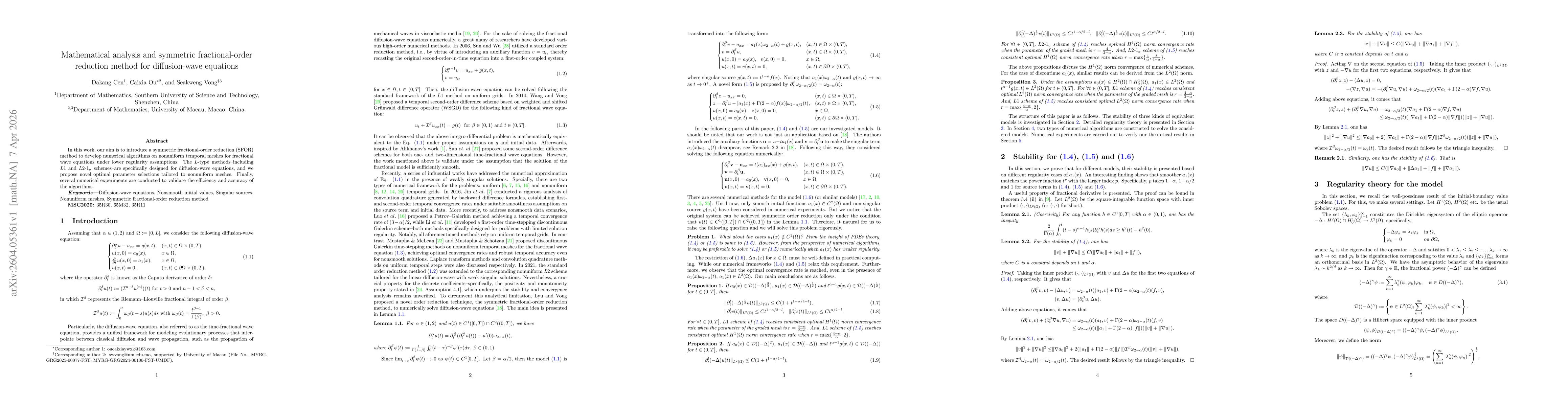 Thumbnail for Mathematical analysis and symmetric fractional-order reduction method for diffusion-wave equations