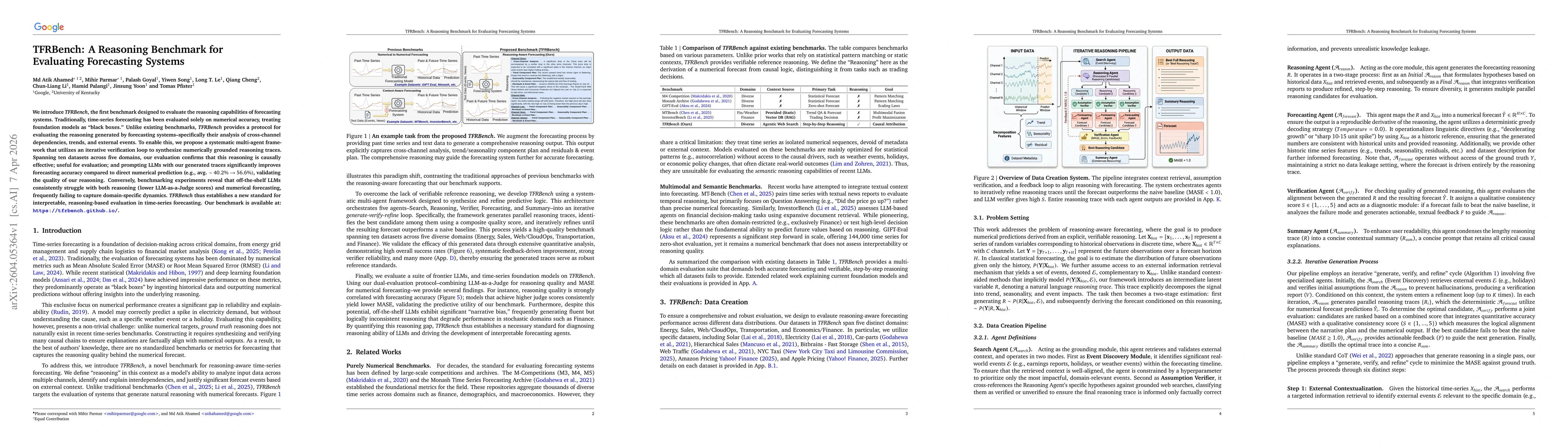 Thumbnail for TFRBench: A Reasoning Benchmark for Evaluating Forecasting Systems