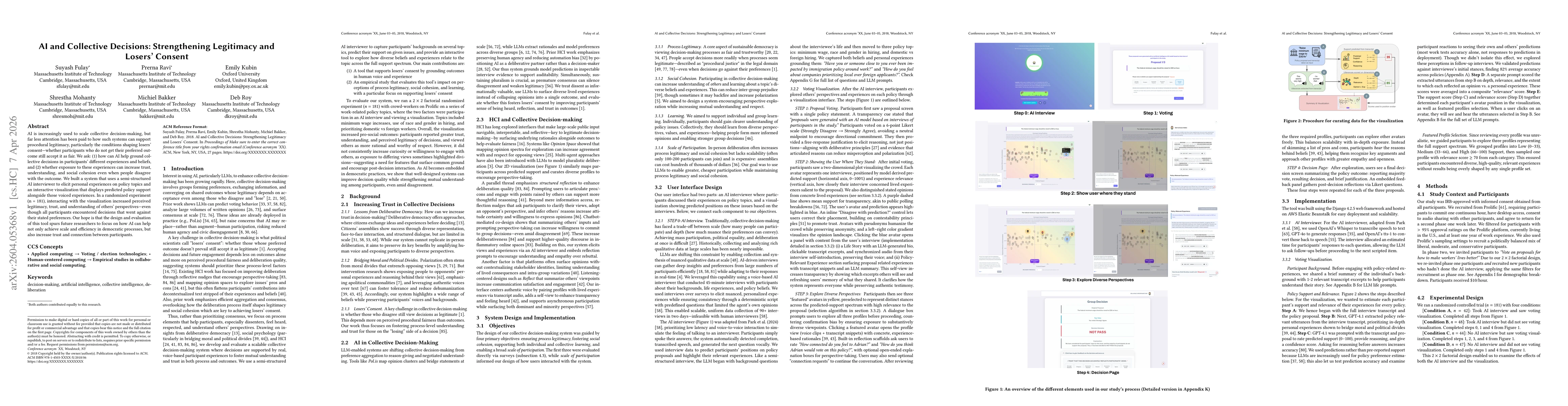 Thumbnail for AI and Collective Decisions: Strengthening Legitimacy and Losers' Consent
