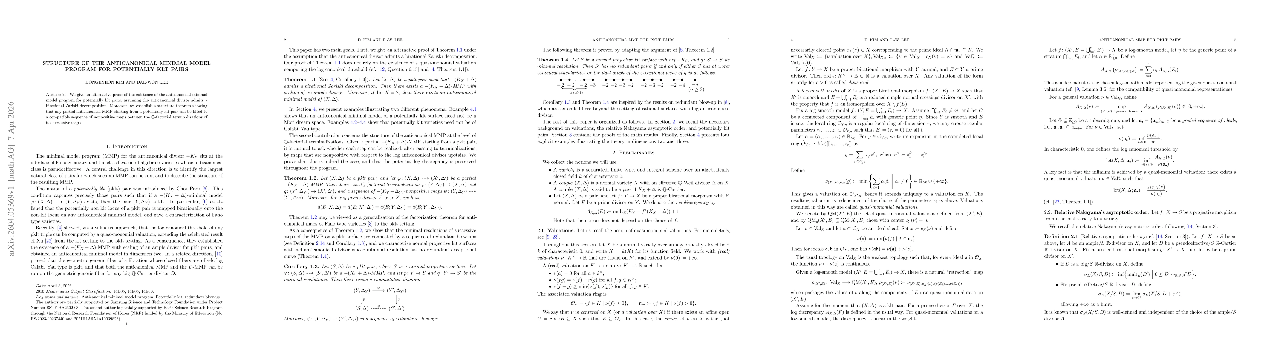 Thumbnail for Structure of the Anticanonical Minimal Model Program for Potentially klt Pairs