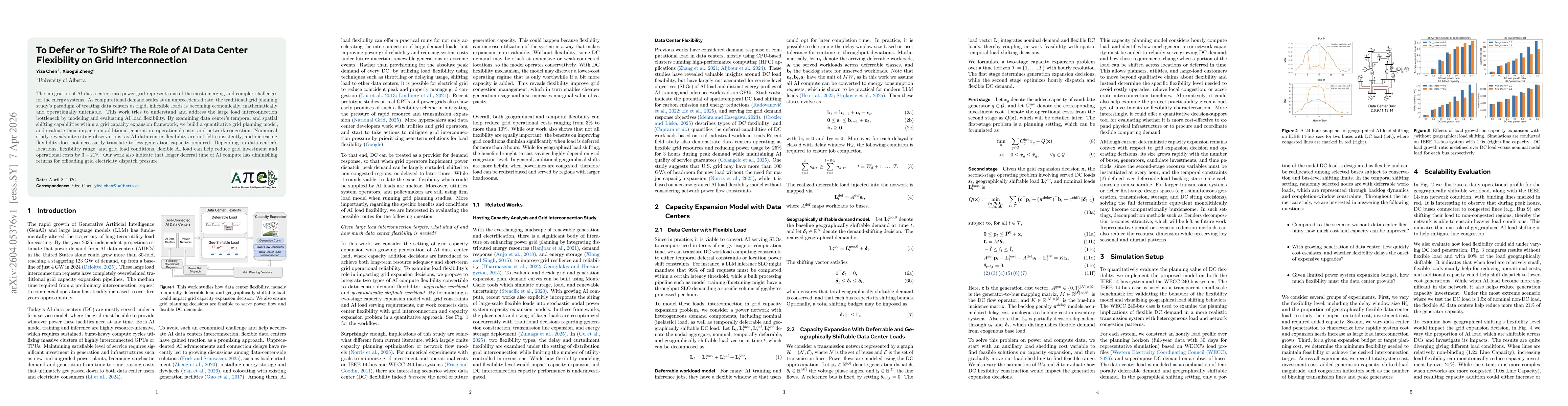 Thumbnail for To Defer or To Shift? The Role of AI Data Center Flexibility on Grid Interconnection