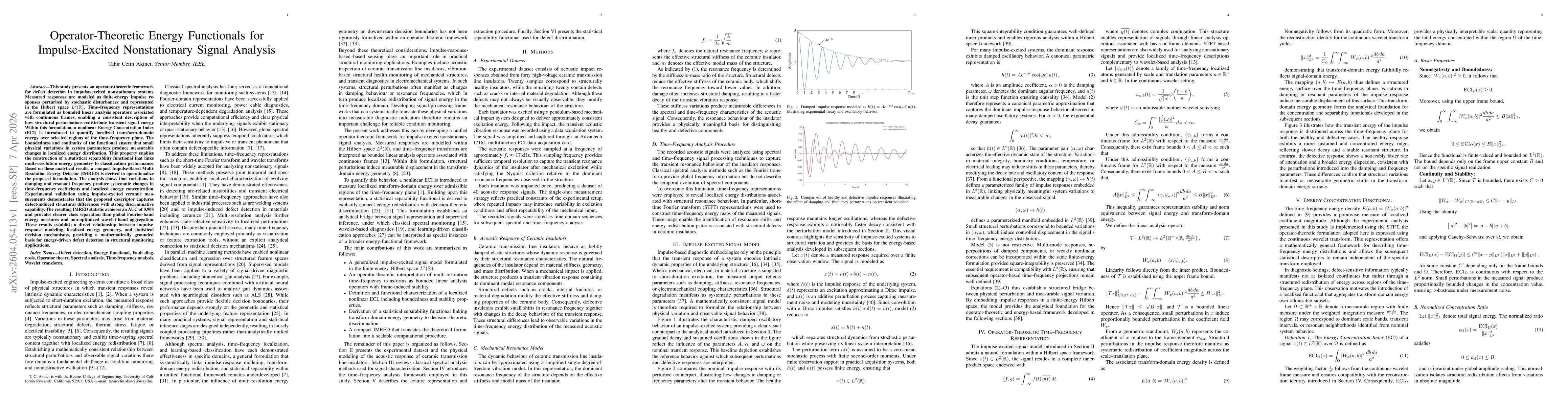 Thumbnail for Operator-Theoretic Energy Functionals for Impulse-Excited Nonstationary Signal Analysis