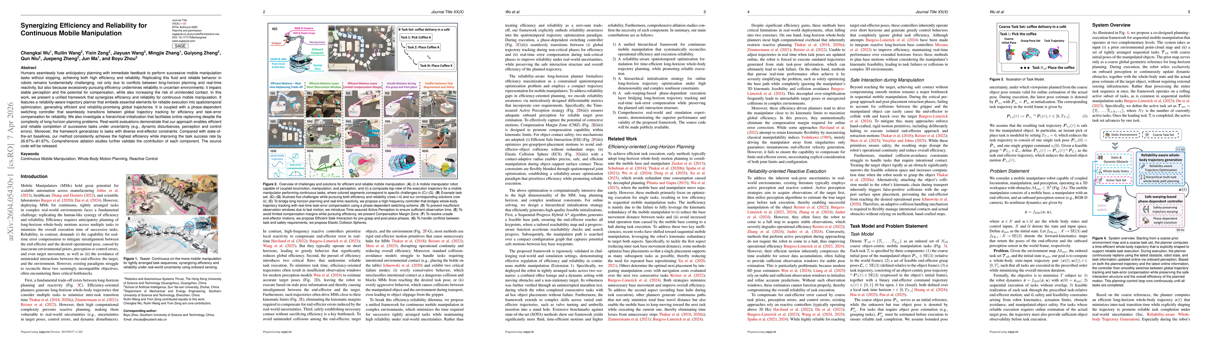 Thumbnail for Synergizing Efficiency and Reliability for Continuous Mobile Manipulation