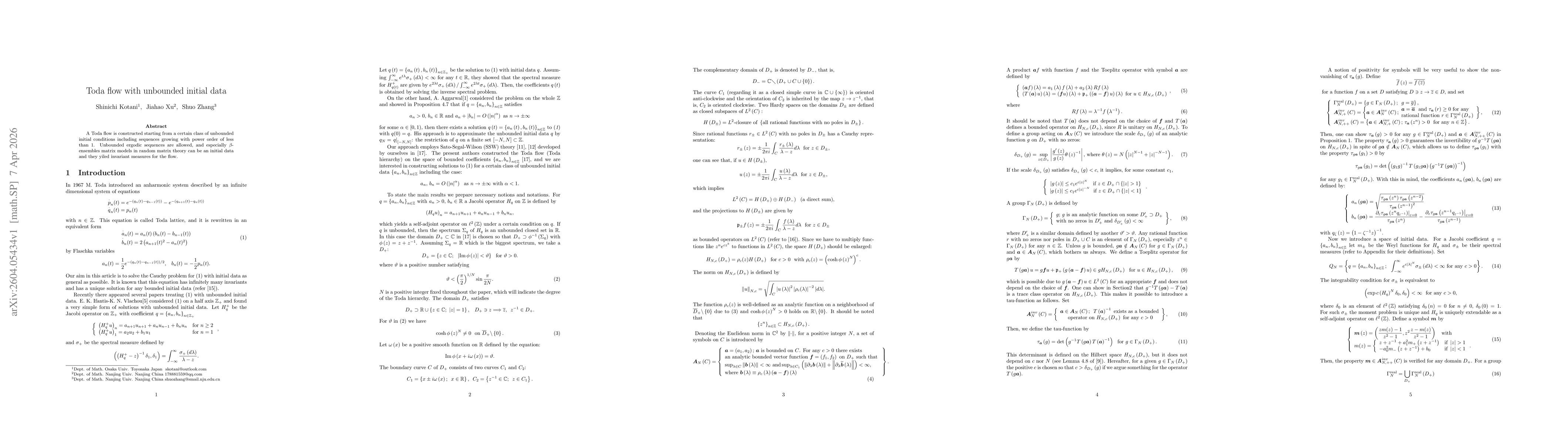 Thumbnail for Toda flow with unbounded initial data