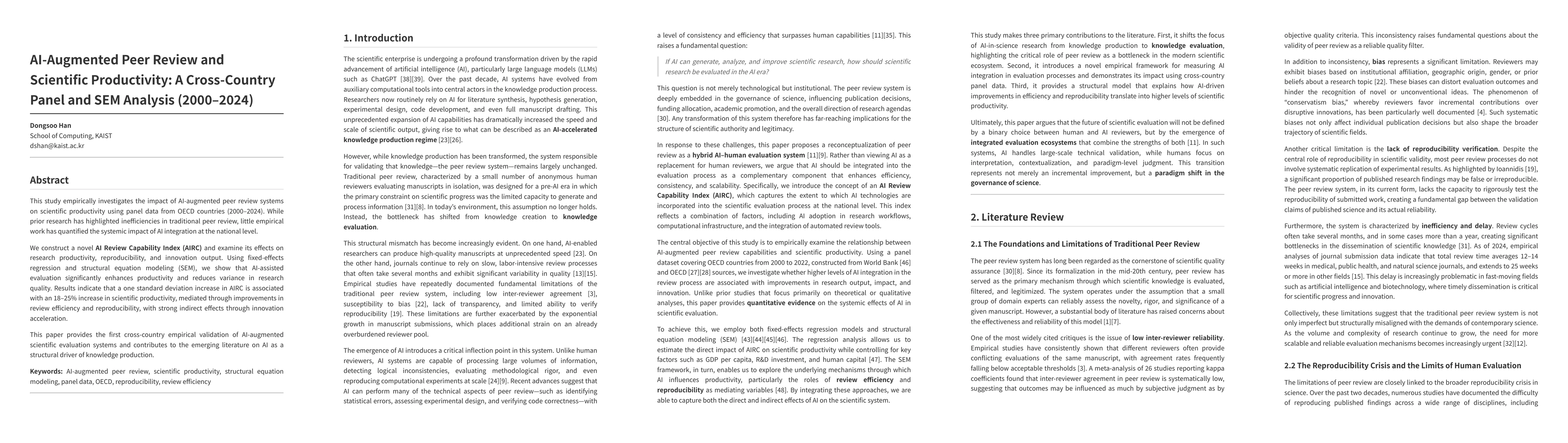 Thumbnail for AI-Augmented Peer Review and Scientific Productivity: A Cross-Country Panel and SEM Analysis