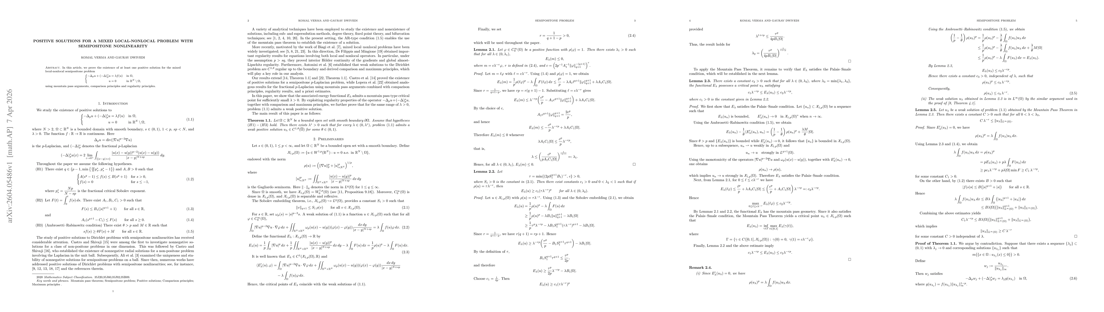 Thumbnail for Positive Solutions for a Mixed Local-Nonlocal Problem with Semipositone Nonlinearity
