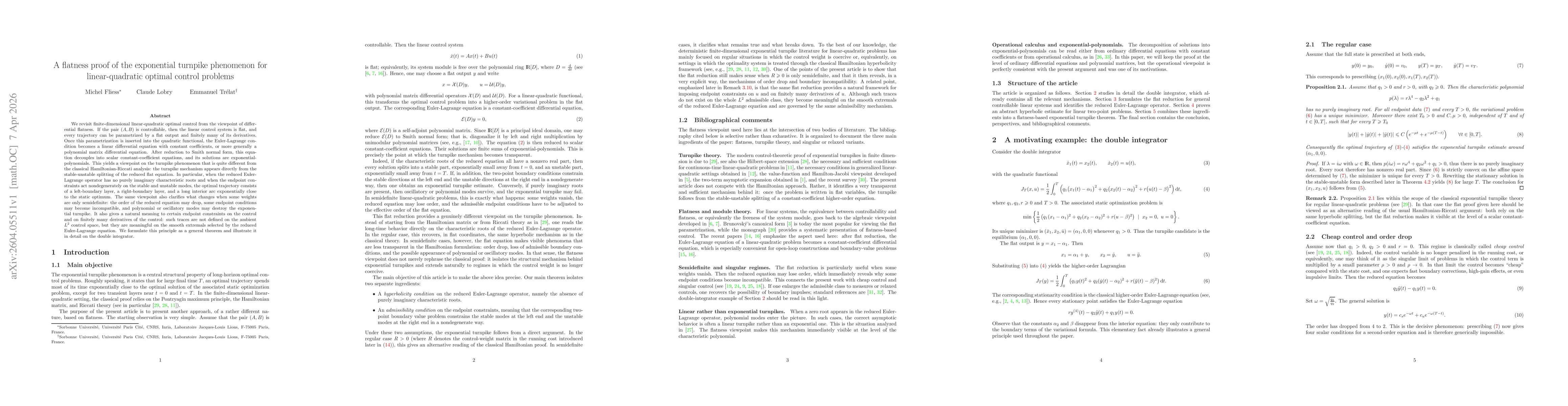 Thumbnail for A flatness proof of the exponential turnpike phenomenon for linear-quadratic optimal control problems