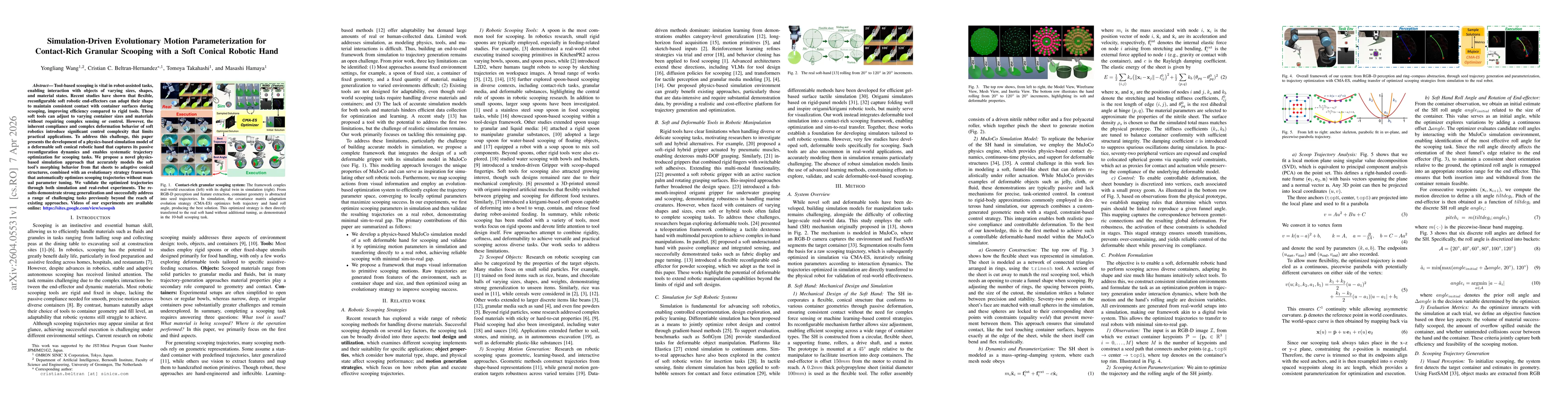 Thumbnail for Simulation-Driven Evolutionary Motion Parameterization for Contact-Rich Granular Scooping with a Soft Conical Robotic Hand