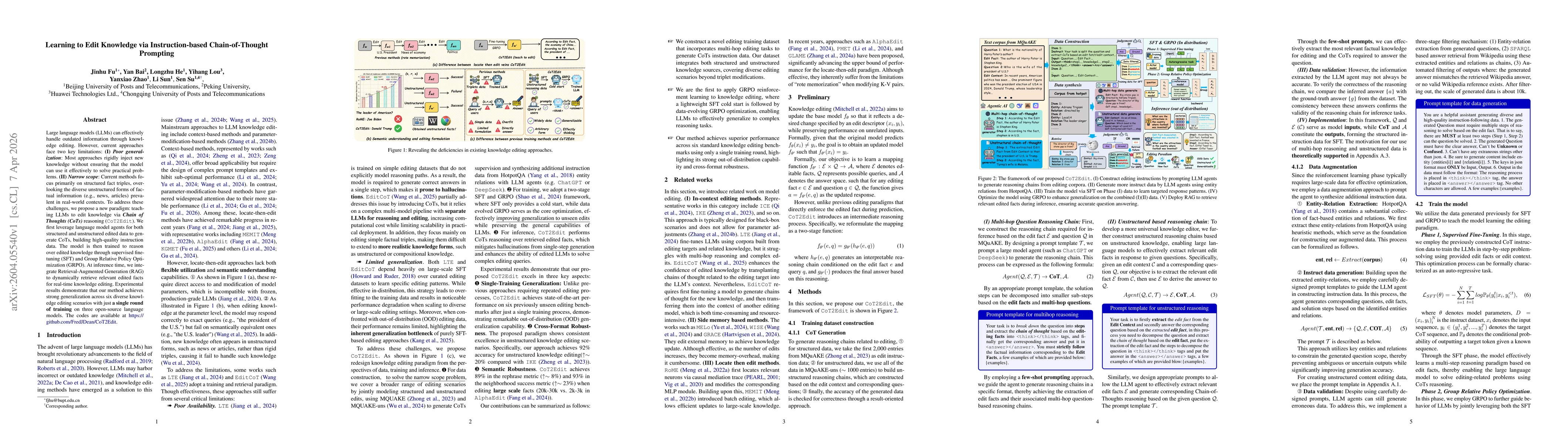 Thumbnail for Learning to Edit Knowledge via Instruction-based Chain-of-Thought Prompting