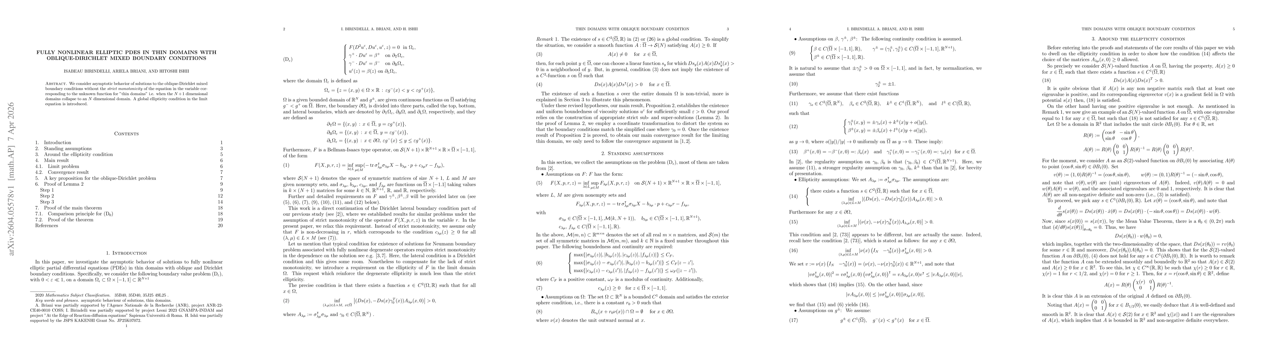 Thumbnail for Fully nonlinear elliptic PDEs in thin domains with oblique-Dirichlet mixed boundary conditions