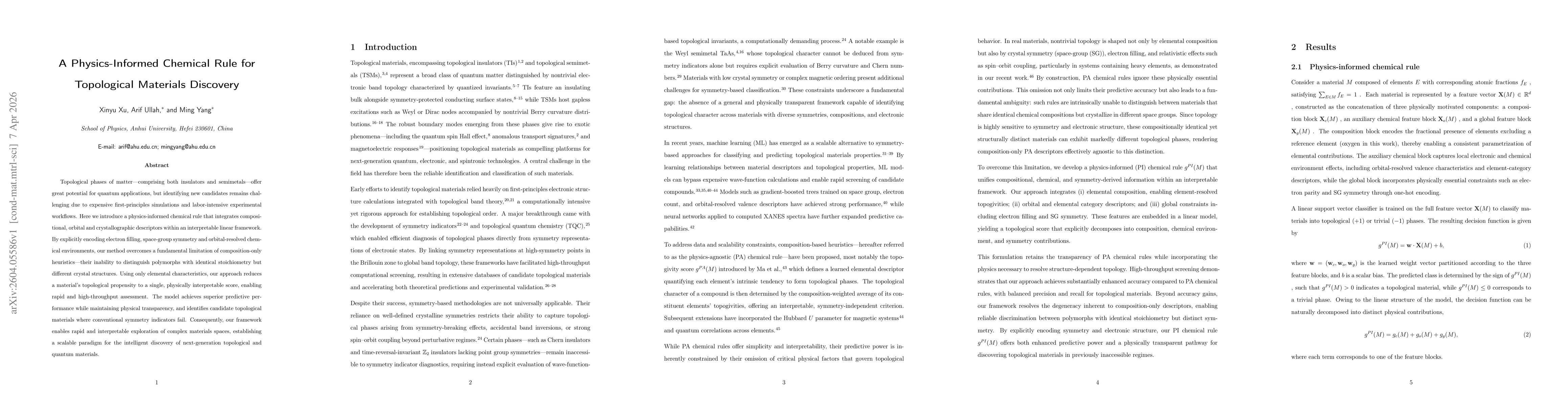 Thumbnail for A Physics-Informed Chemical Rule for Topological Materials Discovery