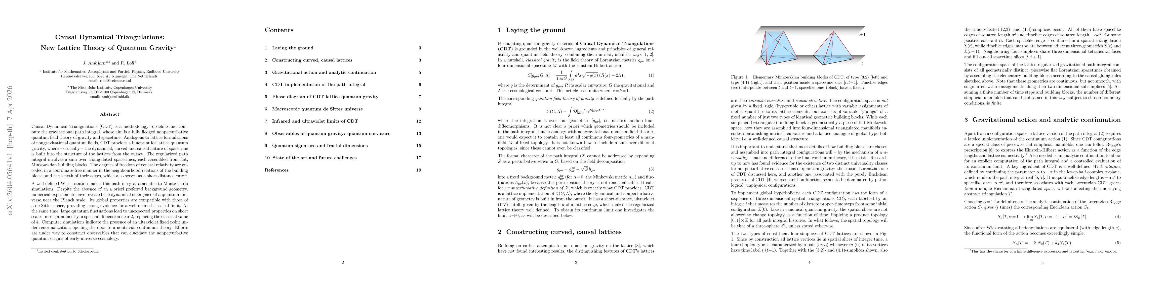 Thumbnail for Causal Dynamical Triangulations: New Lattice Theory of Quantum Gravity