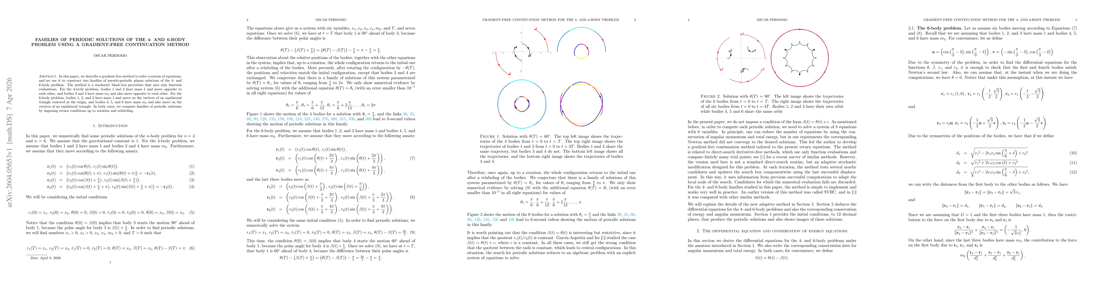 Thumbnail for Families of periodic solutions of the 4- and 6-body problem using a gradient-free continuation method