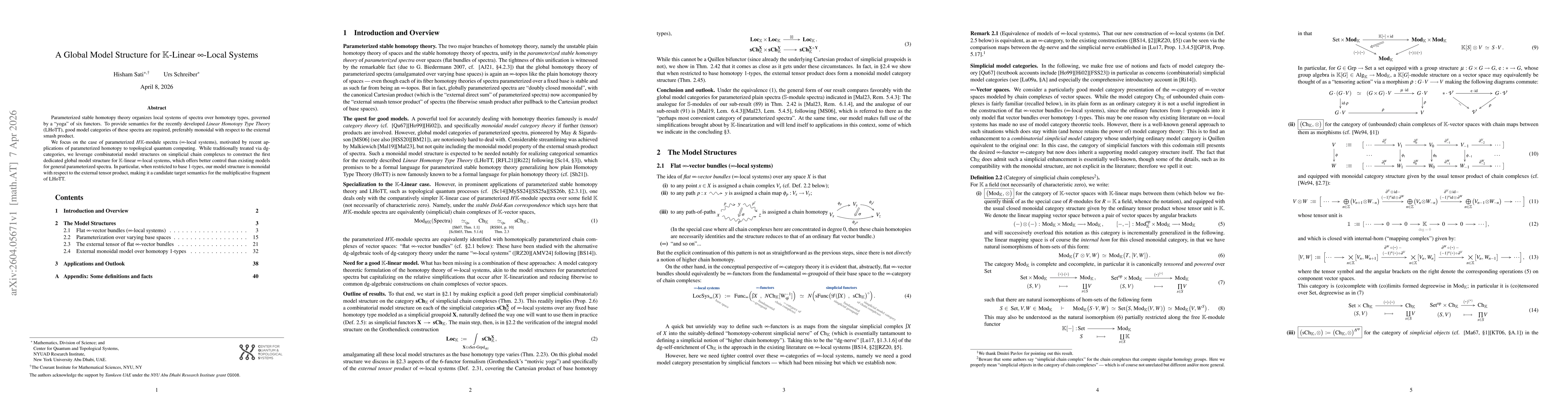 Thumbnail for A Global Model Structure for $\mathbb{K}$-Linear $\infty$-Local Systems