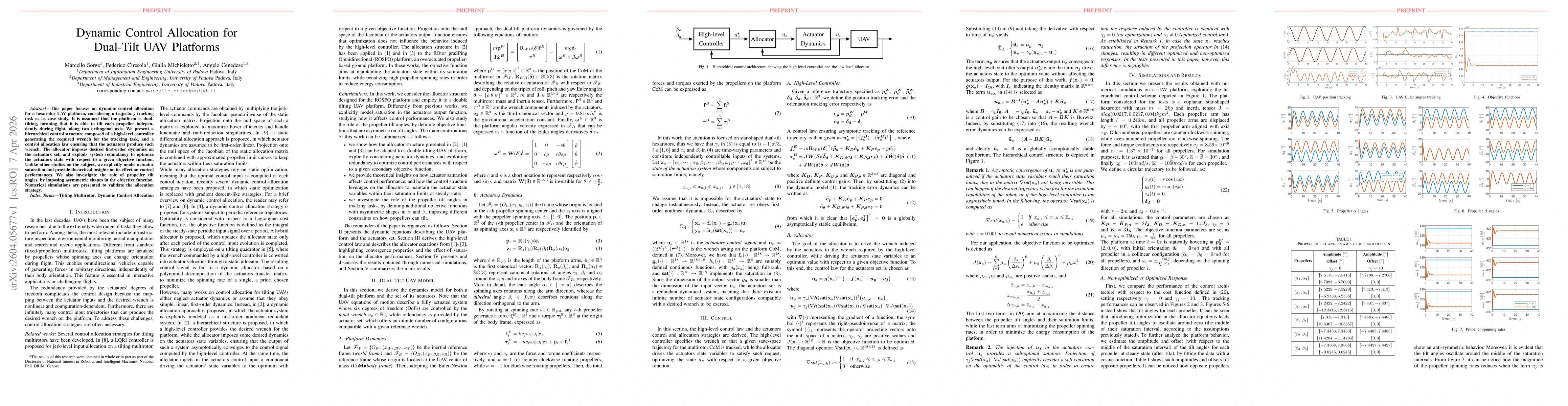Thumbnail for Dynamic Control Allocation for Dual-Tilt UAV Platforms