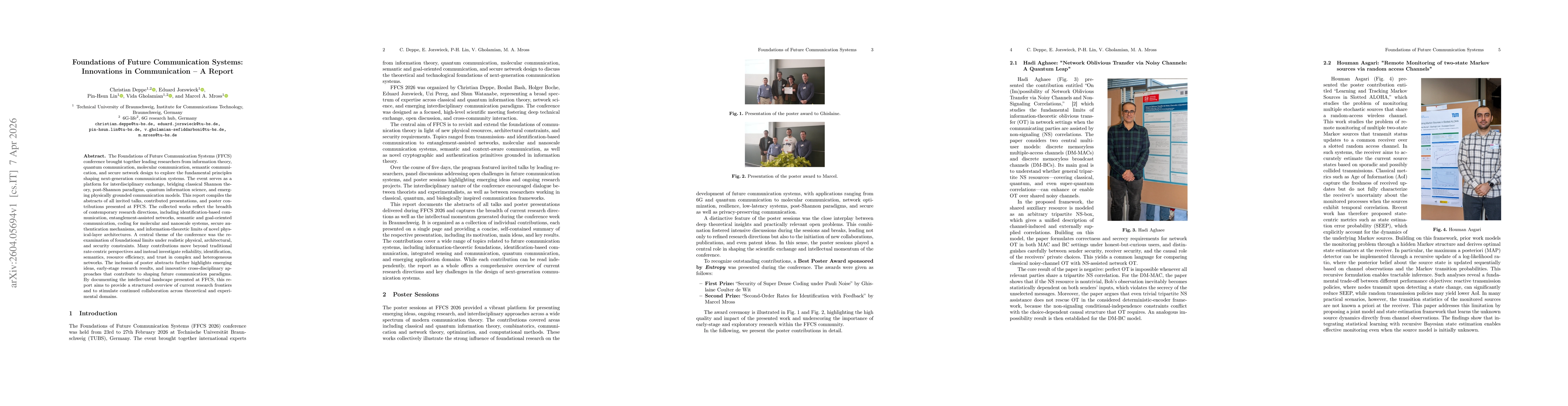 Thumbnail for Foundations of Future Communication Systems: Innovations in Communication - A Report