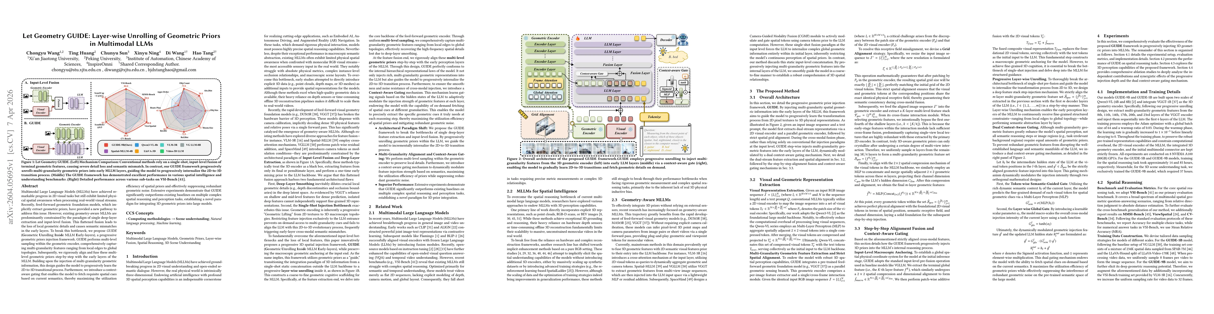 Thumbnail for Let Geometry GUIDE: Layer-wise Unrolling of Geometric Priors in Multimodal LLMs
