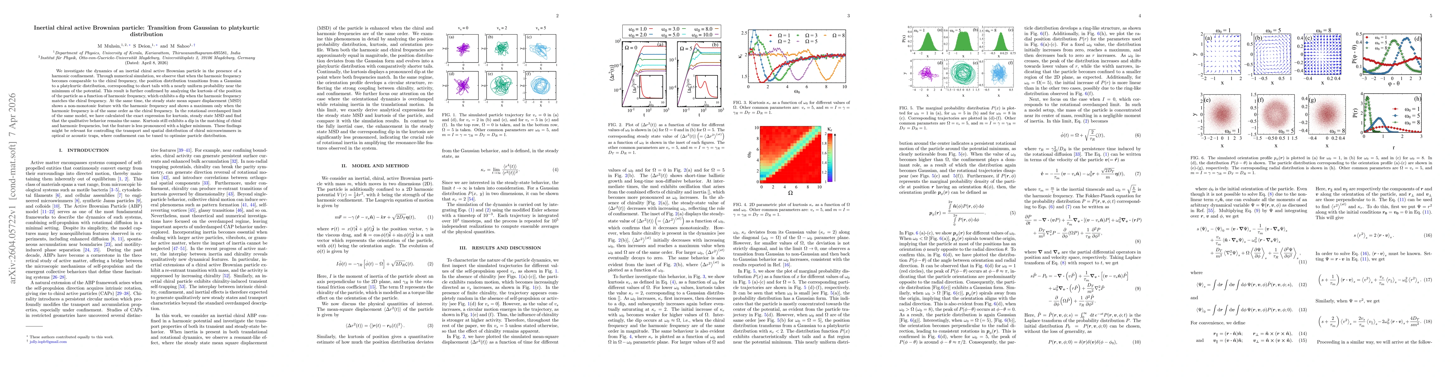 Thumbnail for Inertial chiral active Brownian particle: Transition from Gaussian to platykurtic distribution