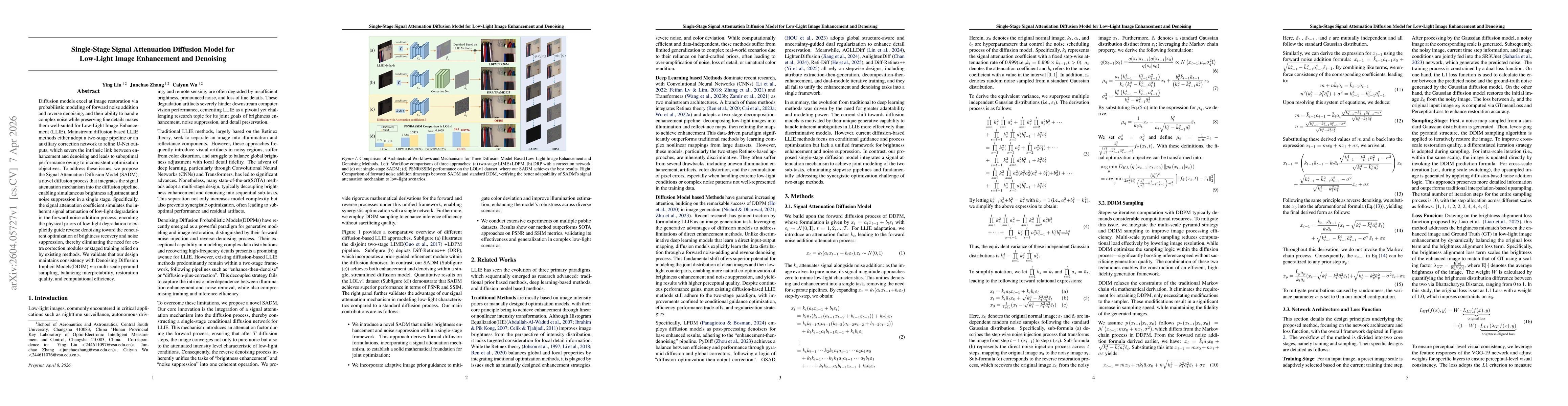 Thumbnail for Single-Stage Signal Attenuation Diffusion Model for Low-Light Image Enhancement and Denoising