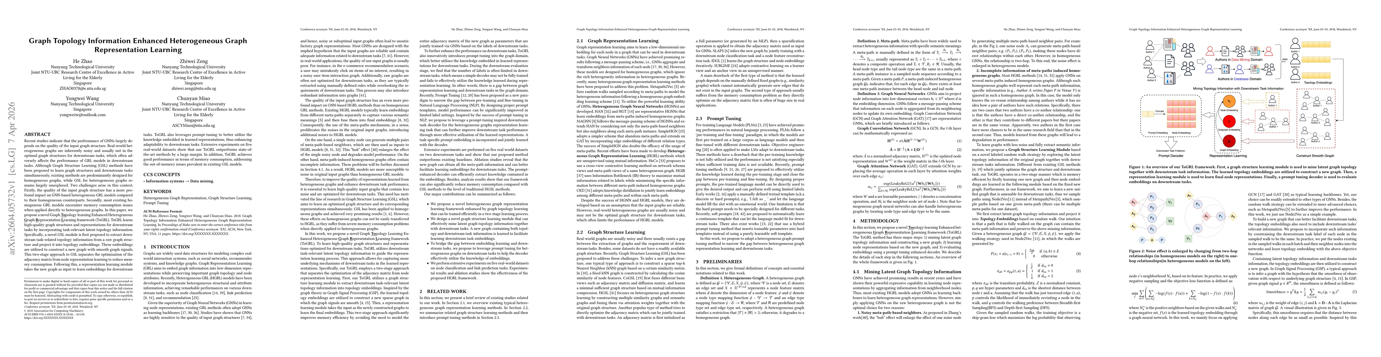 Thumbnail for Graph Topology Information Enhanced Heterogeneous Graph Representation Learning