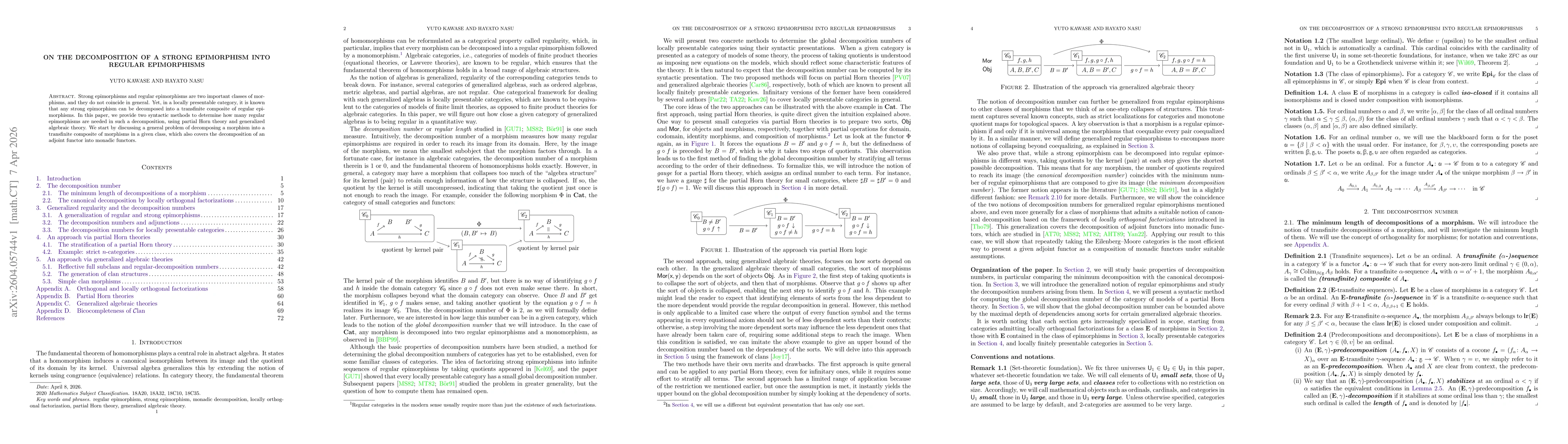 Thumbnail for On the decomposition of a strong epimorphism into regular epimorphisms