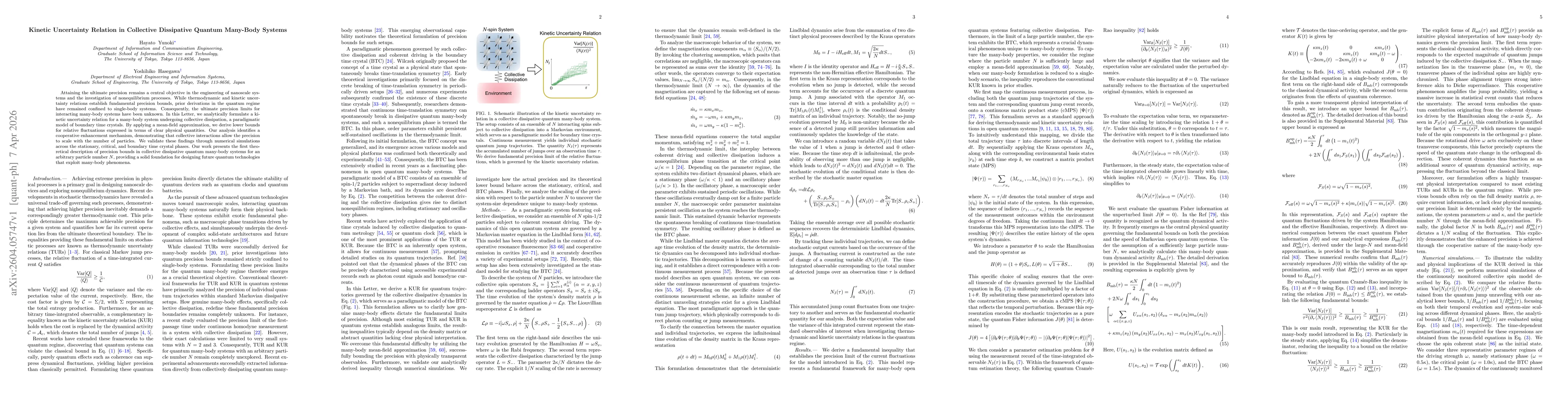 Thumbnail for Kinetic Uncertainty Relation in Collective Dissipative Quantum Many-Body Systems