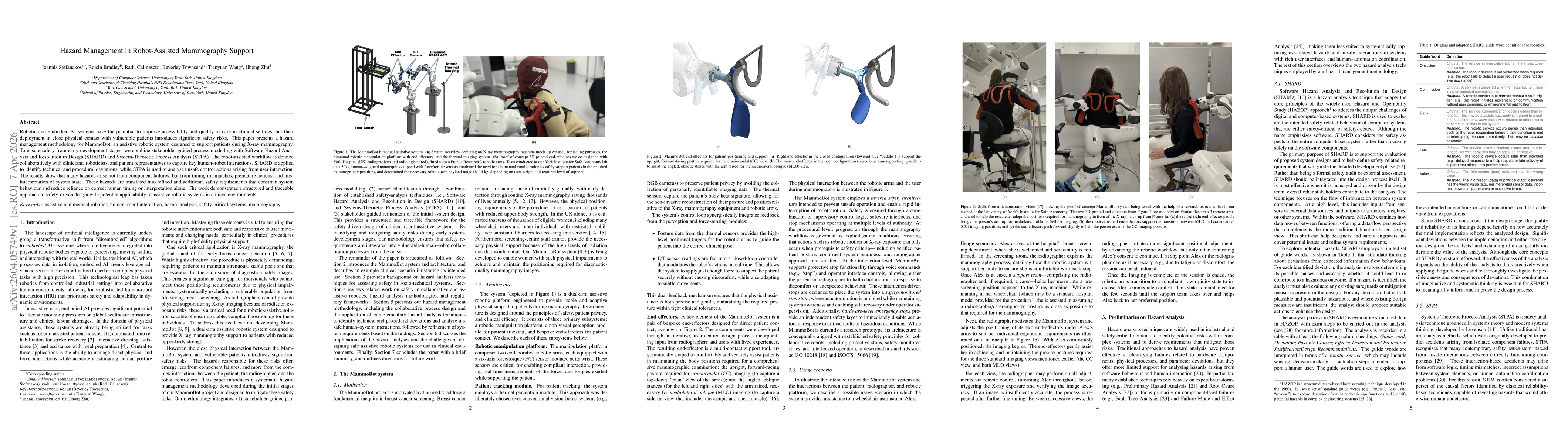 Thumbnail for Hazard Management in Robot-Assisted Mammography Support