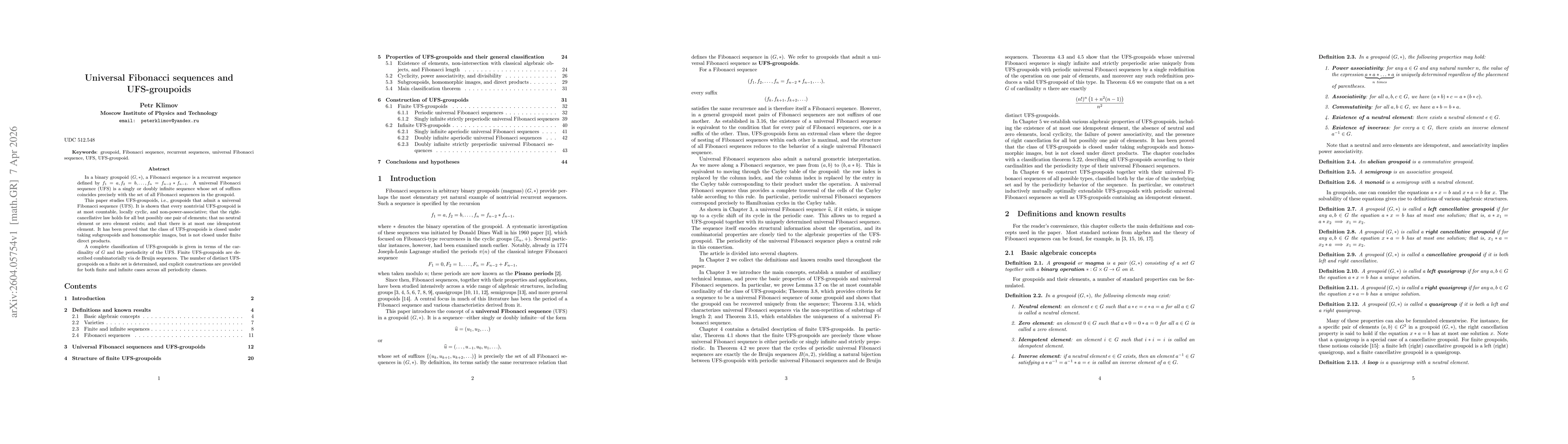 Thumbnail for Universal Fibonacci sequences and UFS-groupoids