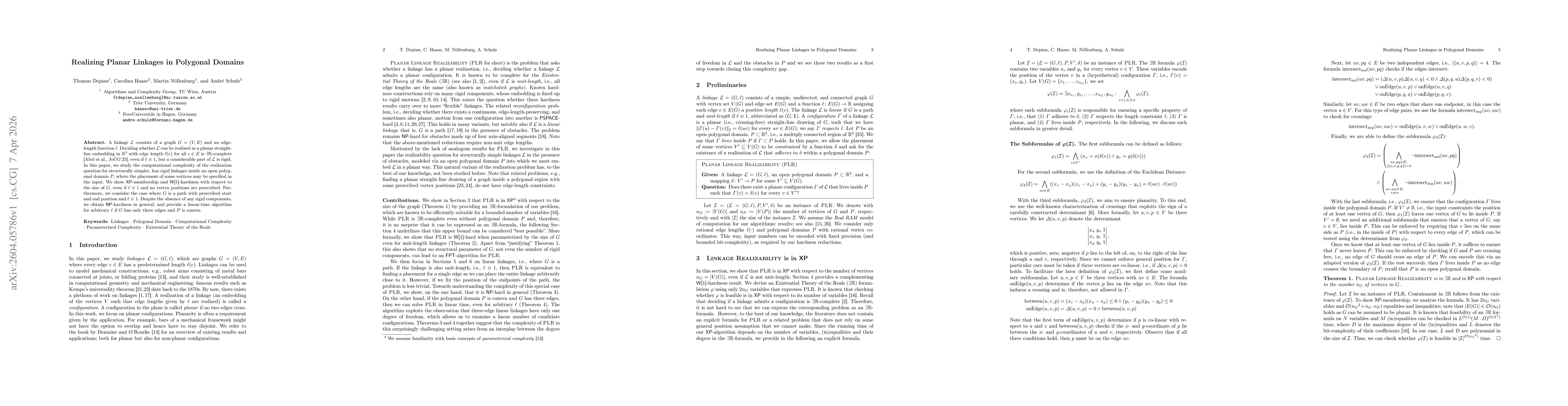 Thumbnail for Realizing Planar Linkages in Polygonal Domains