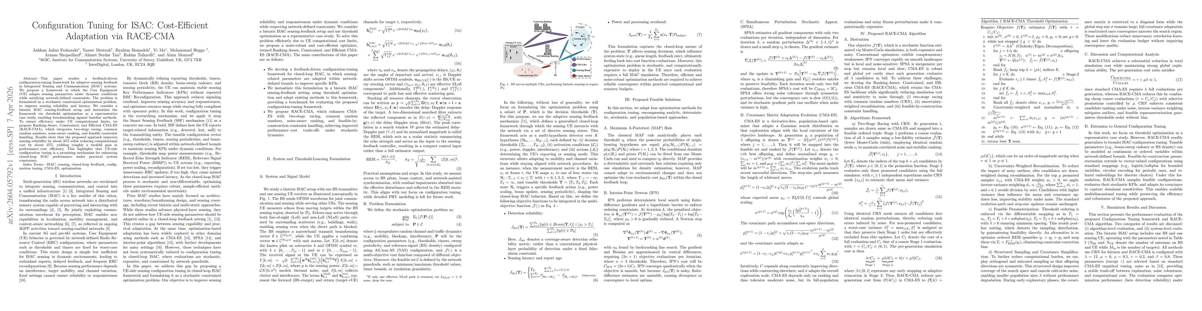 Thumbnail for Configuration Tuning for ISAC: Cost-Efficient Adaptation via RACE-CMA