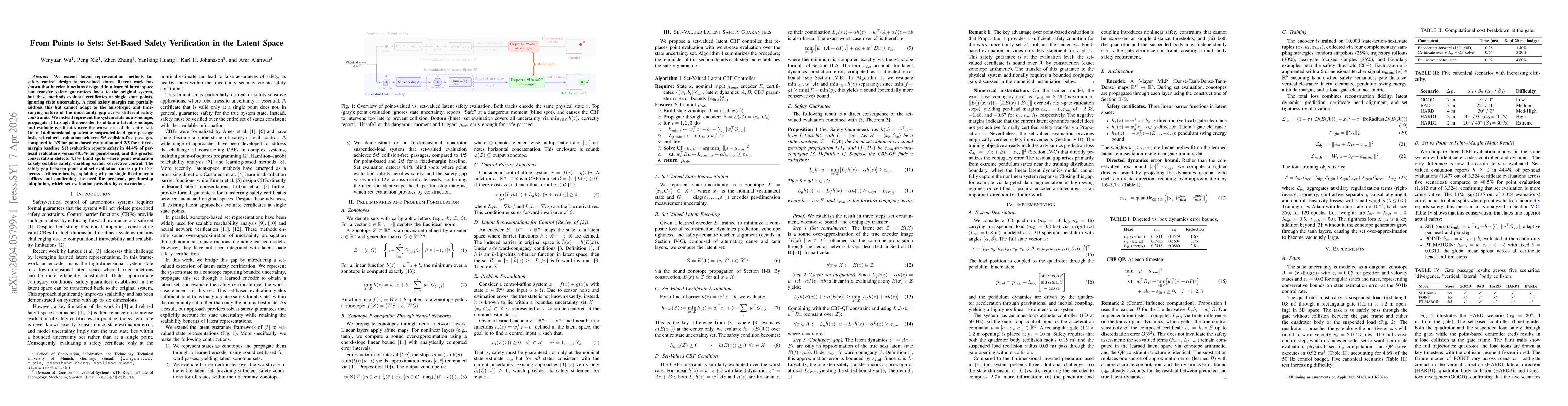 Thumbnail for From Points to Sets: Set-Based Safety Verification in the Latent Space